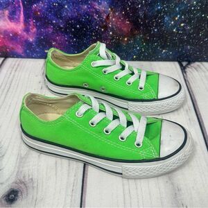 Converse Chuck Taylor All Star Kids Lime Green Low Sneakers Youth Size 12.5